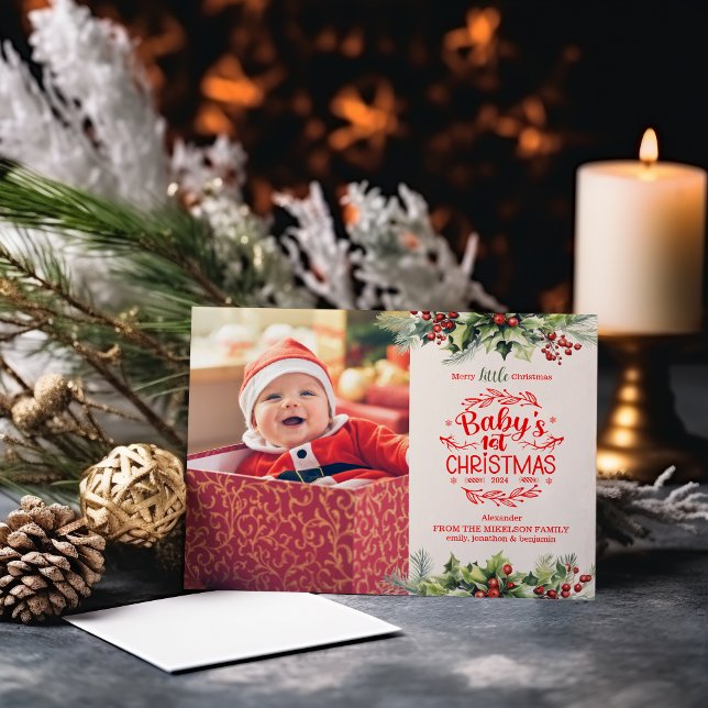 La primera Navidad de un bebé florido con eleganci (Subido por el creador)