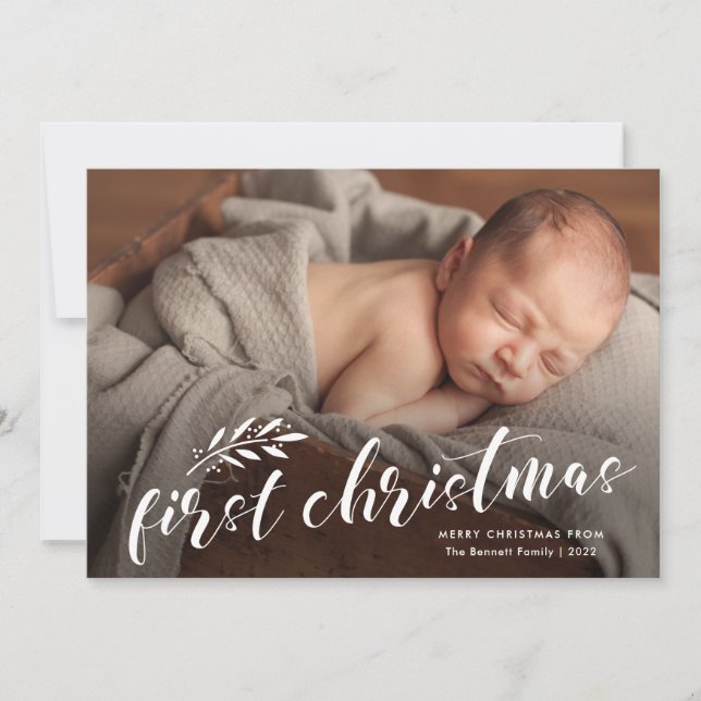 La primera Navidad del bebé Foto manuscrita del be (Anverso)