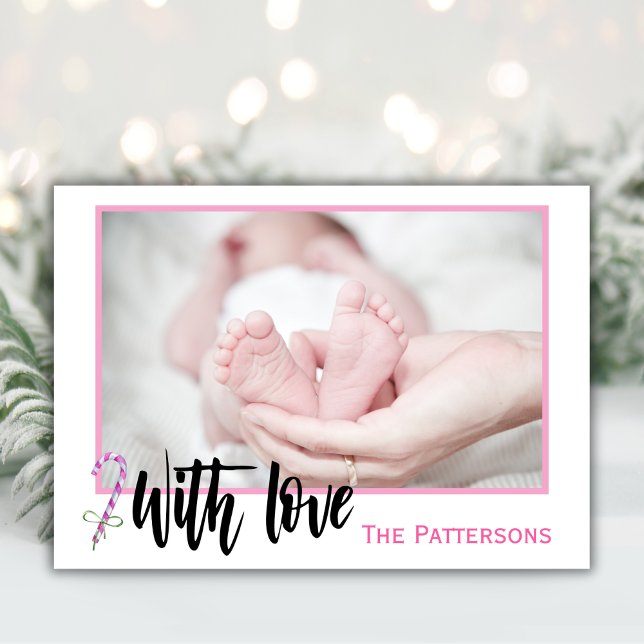La primera Navidad del bebé moderno con amor rosa (Subido por el creador)