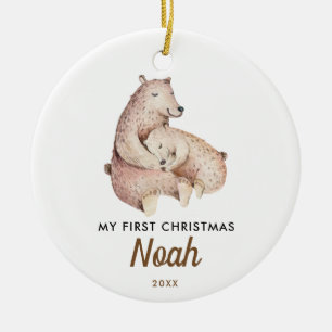 La primera Navidad del bebé Ornamento de oso par