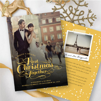 La primera Navidad juntos con guión dorado