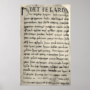 La Primera Página De La Impresión De Beowulf