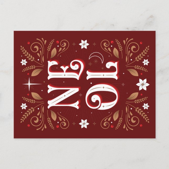 La primera postal de los Navidades noel (Anverso)