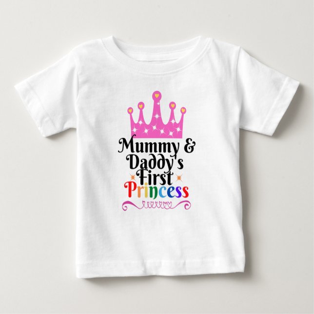 La primera princesa de mamá y papá camiseta bebé 6 (Anverso)