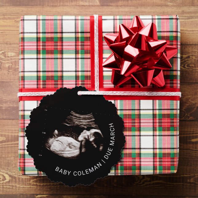 La primera tarjeta de ornamento navideño para el b (Insitu (Regalo))