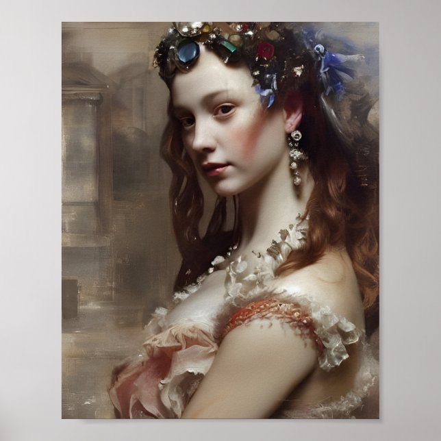 La princesa renacentista AI generó arte de fantasí (Frente)