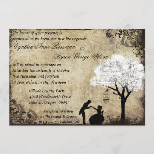 La propuesta de la invitación a la boda de la cose