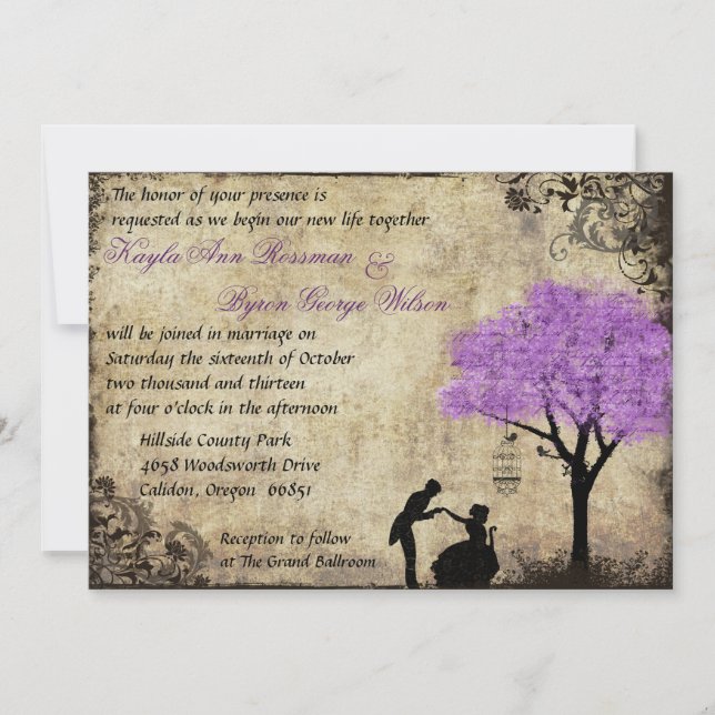 La Propuesta Invitación A La Boda Vintage. (Anverso)