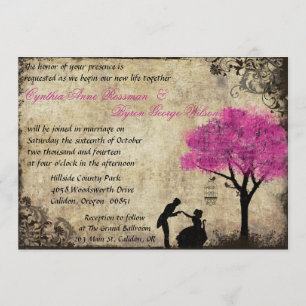 La propuesta Invitación a la Boda Vintage Pink Cal
