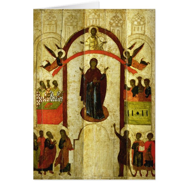 La protección del icono del ruso de Theotokos (Frente)