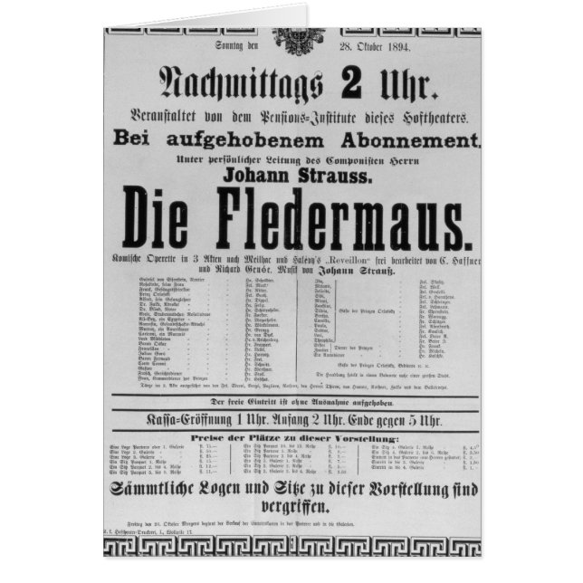La publicidad de poster muere Fledermaus de Juan (Frente)