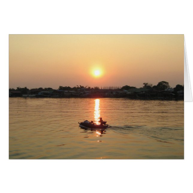 La puesta de sol del río Chao Phraya ... Ayutthaya (Anverso (Horizontal))