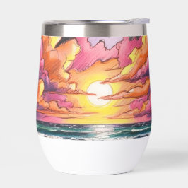 La puesta de sol en la playa