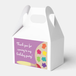 La púrpura embroma las cajas del favor de fiesta