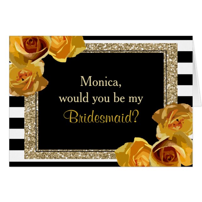 La Purpurina de oro Floral será mi dama de honor (Anverso (Horizontal))