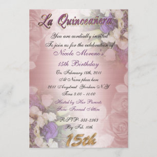 La Quinceanera 15ª invitación de cumpleaños elegan