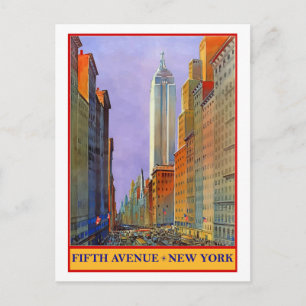 La Quinta Avenida, Nueva York, tarjeta postal de v