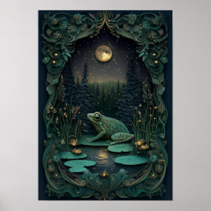 La rana   Arte de los bosques nocturnos