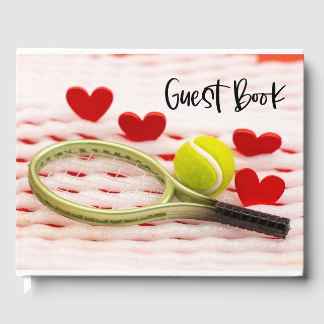La raqueta de tenis con el libro de bodas de amor (Anverso)