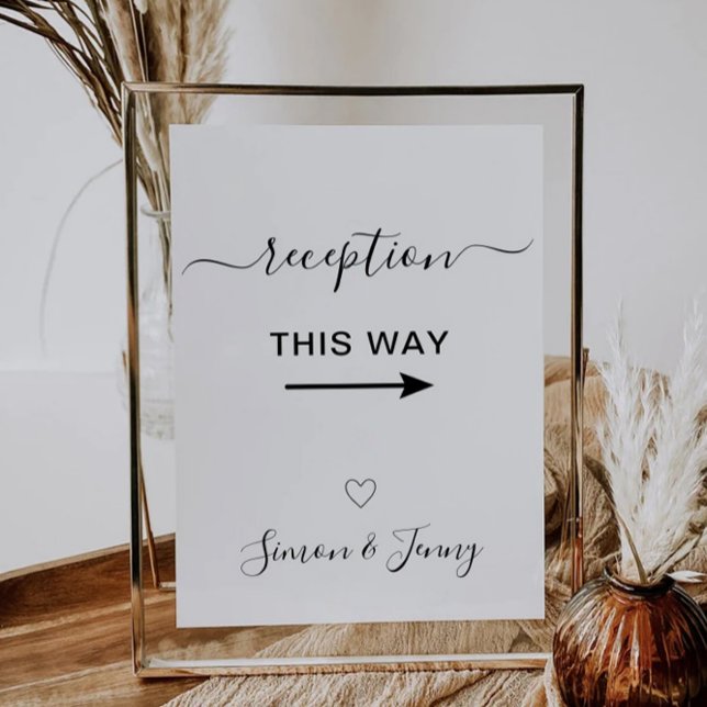 La Recepción De Boda De Esta Forma Plantilla De Ró (Wedding Reception This Way Sign Template, Invitation)