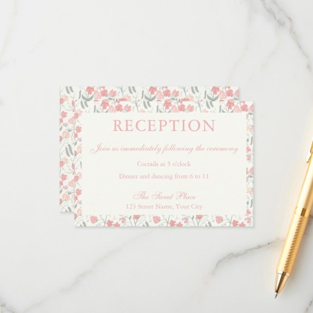 La recepción de la boda crema y rosa dulce de Pea