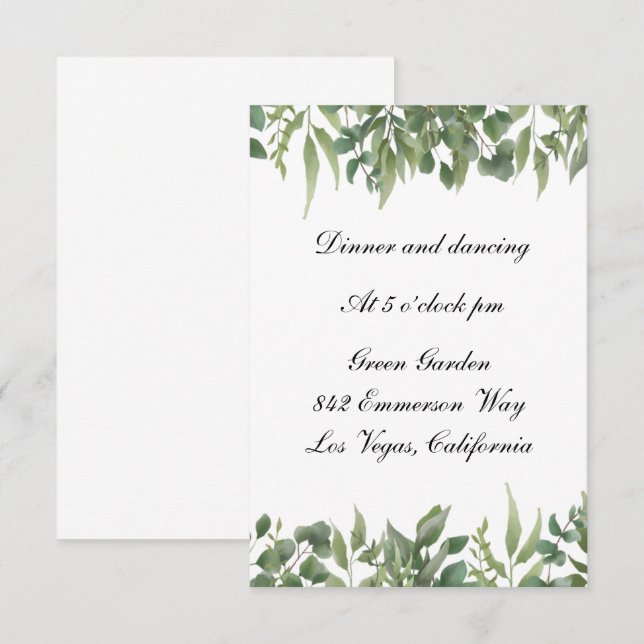 La recepción de la boda de la floración verde de l (Anverso / Reverso)