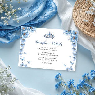 La recepción de Quinceañera azul dulce floral