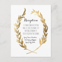 La recepción Laurel Wreath moderna Faux Gold Leaf