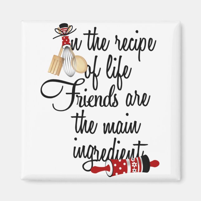 La receta de los amigos de la vida es el imán de l (Frente)