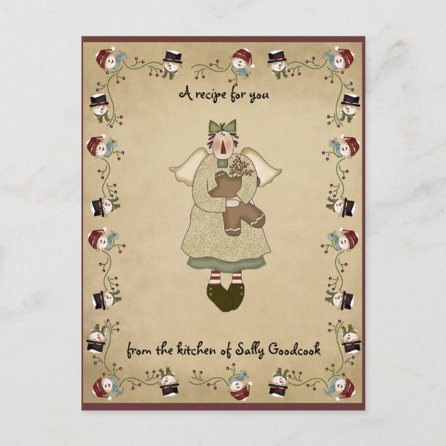 La receta del navidad carda la postal (Anverso)