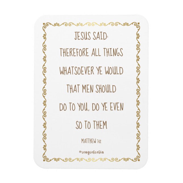 La regla de oro imán fotográfico flexible de 3" x  (Vertical)