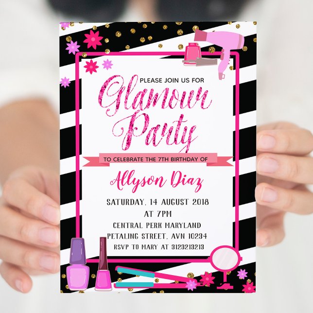 La Reina de Belleza Glamour Fiesta Invitación al c (Subido por el creador)