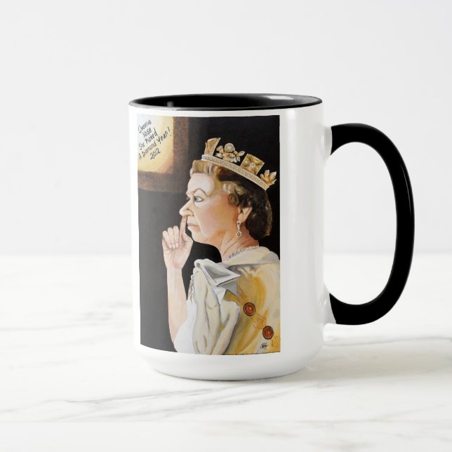 La reina "escogió" una taza de Jubliee del (Derecha)