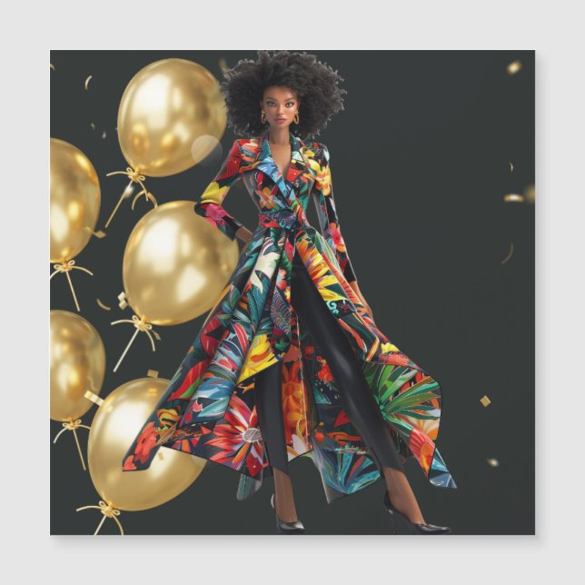 La reina negra afroamericana Melanin Sista Shopp (Anverso)