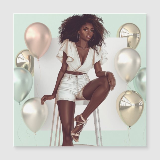 La reina negra afroamericana Melanin Sista Shopp (Anverso)