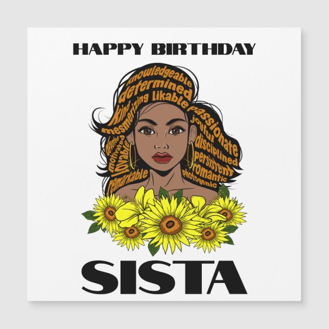 La reina negra Melanin Sista Chica del girasol Mag (Anverso)