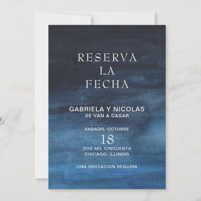 La Reserva La Fecha Moda Marina Azul acuarela (Anverso)