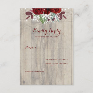 La respiración del bebé y flores RSVP rústico de