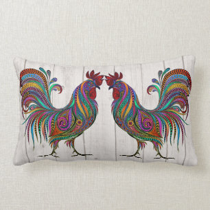 La Resplandeciente almohada lumbar de gallo - Retr