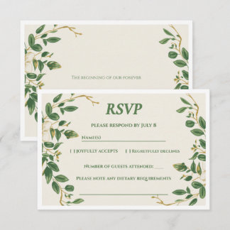 La respuesta de boda del jardín verde