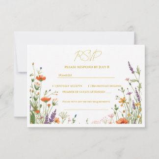 La respuesta de boda floral de pradera de flores s