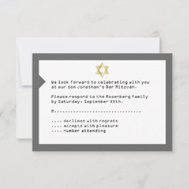 La respuesta de Mitzvah RSVP en Gray