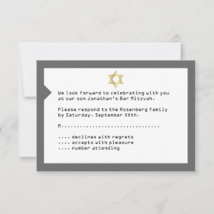 La respuesta de Mitzvah RSVP en Gray