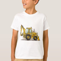 La retroexcavadora embroma la camiseta