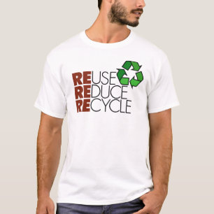 La reutilización reduce recicla la camiseta