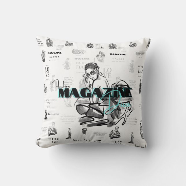 La revista de moda femenina lanza almohada (Anverso)