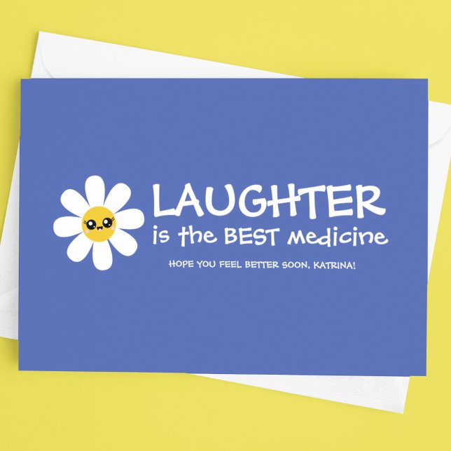 La Risa Es La Mejor Tarjeta De Saludo De Medicina (Send get well wishes with this, "Laughter is the best medicine" personalized card! )