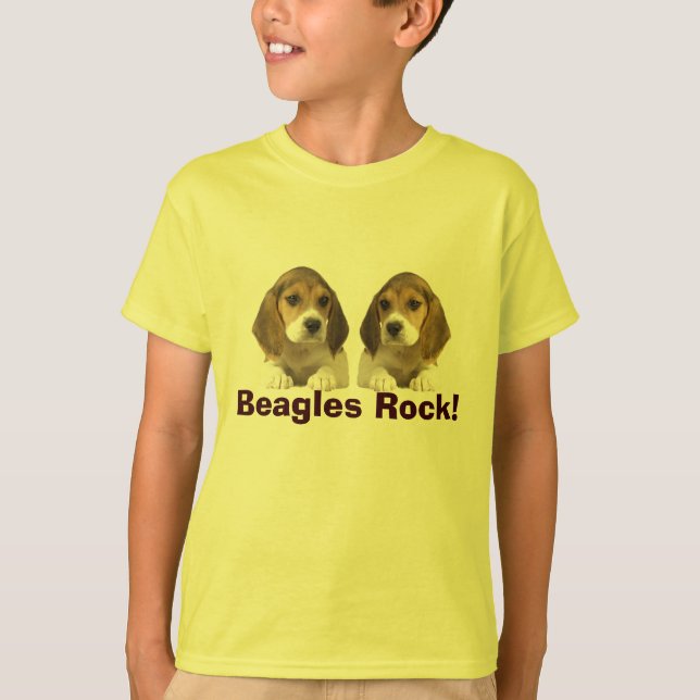 La roca de los beagles embroma la camiseta (Anverso)
