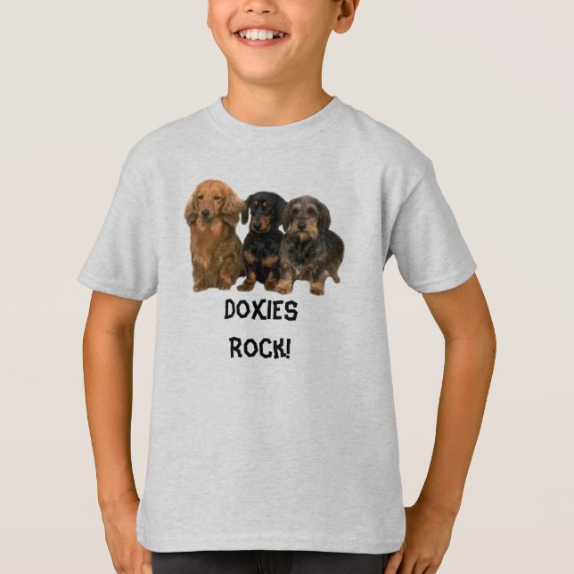 La roca de los Dachshunds embroma la camiseta (Anverso)