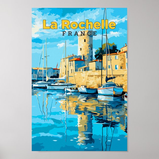La Rochelle Francia Viaje Ilustracion de arte de c (Frente)